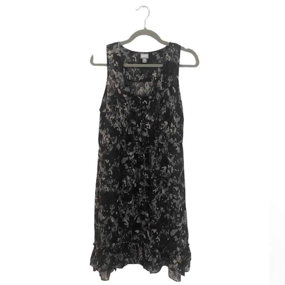 Converse One Star Dress Slip Lining V Neck Tie Waist Sleeveless Ruffled Hem